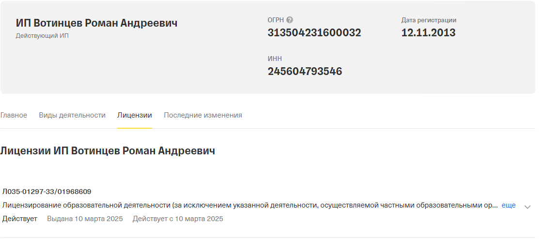 роман вотинцев отзывы