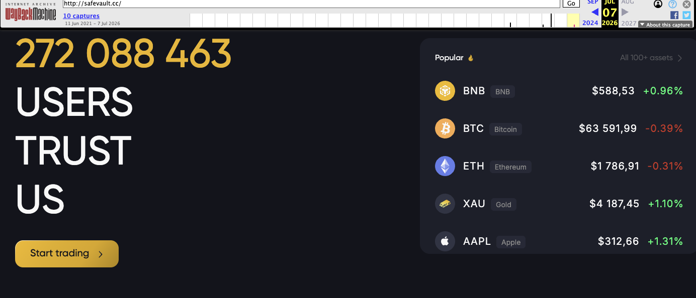 safevault биржа