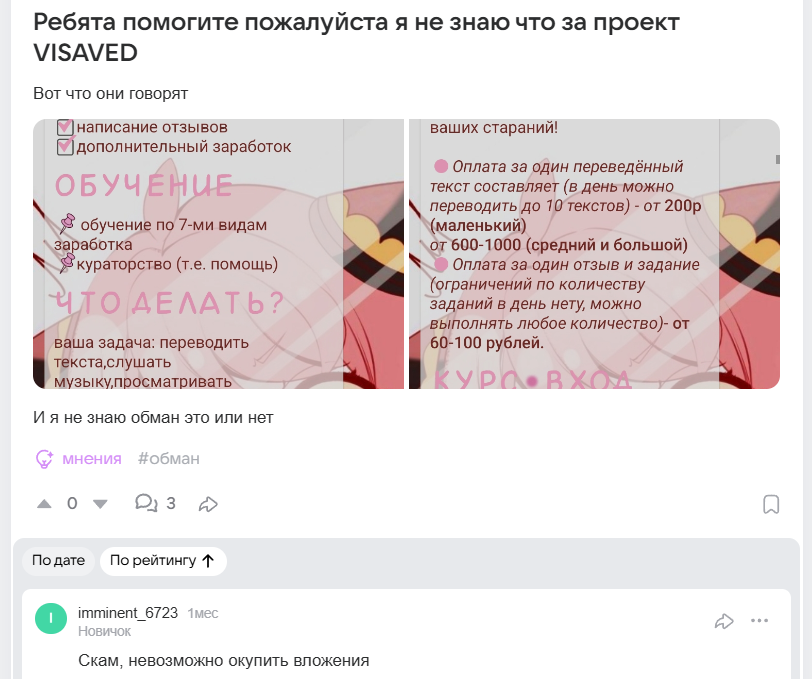 visaved мошенничество
