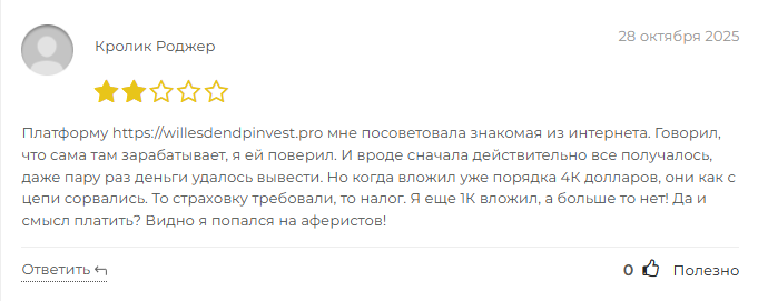 Willesdendpinvest отзывы